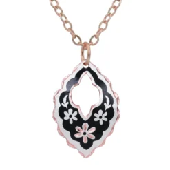 Cut Out Black Floral Necklace NCN-405