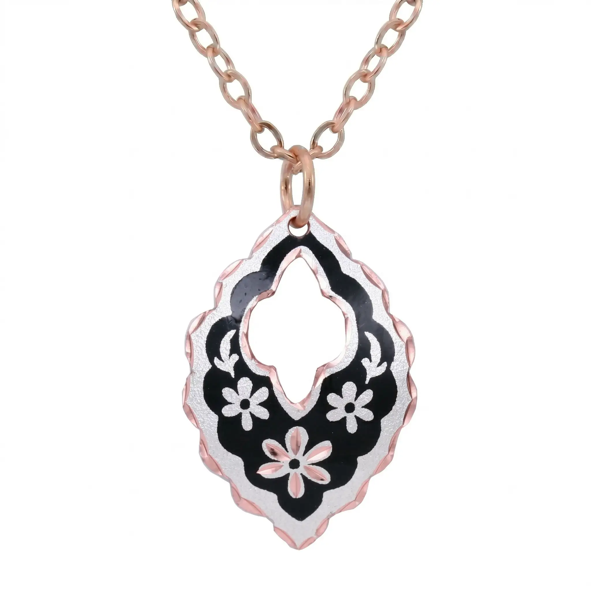 Cut Out Black Floral Necklace NCN-405 Cut Out Black Floral Necklace NCN-405