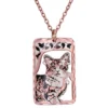 Cut Out Copper Cat Necklace NCN-27
