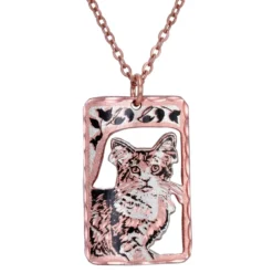 Cut Out Copper Cat Necklace NCN-27