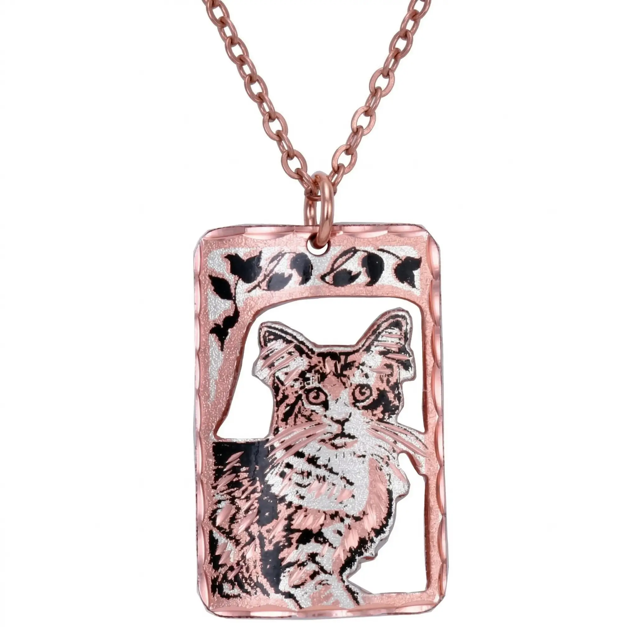 Cut Out Copper Cat Necklace NCN-27 Cut Out Copper Cat Necklace NCN-27