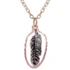 Cut Out Copper Feather Necklace NCN-161