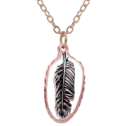 Cut Out Copper Feather Necklace NCN-161