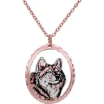 Cut Out Copper Wolf Head Necklace