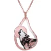 Cut Out Copper Wolf Necklace NCN-832