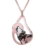 Cut Out Copper Wolf Necklace