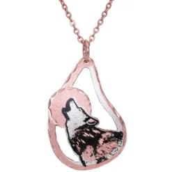Cut Out Copper Wolf Necklace NCN-832