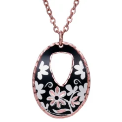 Cut-Out Oval Flower Necklace NCN-404