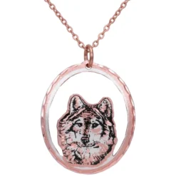 Cut Out Wolf Head Necklace NCN-551