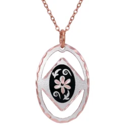 Cut-Out Oval Flower Necklace NCN-408