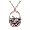 Silver Copper Cut Out Hummingbird Necklace CN-441
