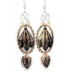 copper earrings with dangle silver wires Wire Copper Earrings