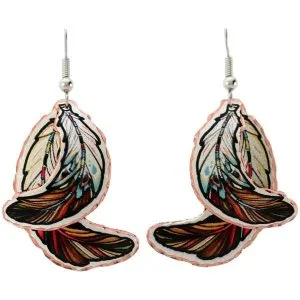 Copper Feather Earrings