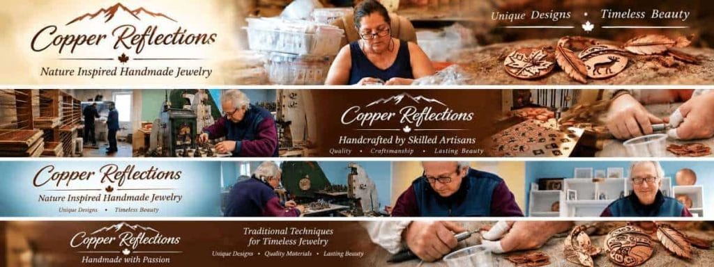 Copper Reflections artisan creating handmade copper jewelry at the workshop.