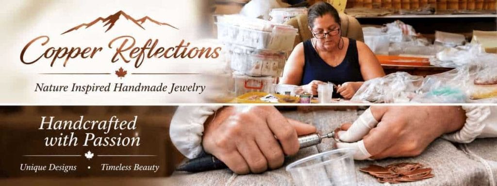 Copper Reflections artisan handcrafting unique copper jewelry with passion at the workshop.