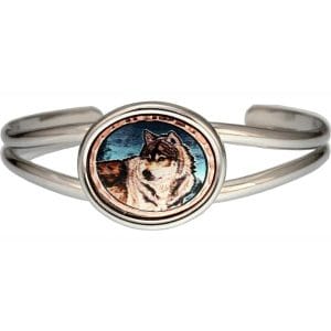 Wire Bracelets with Colorful Copper Artwork